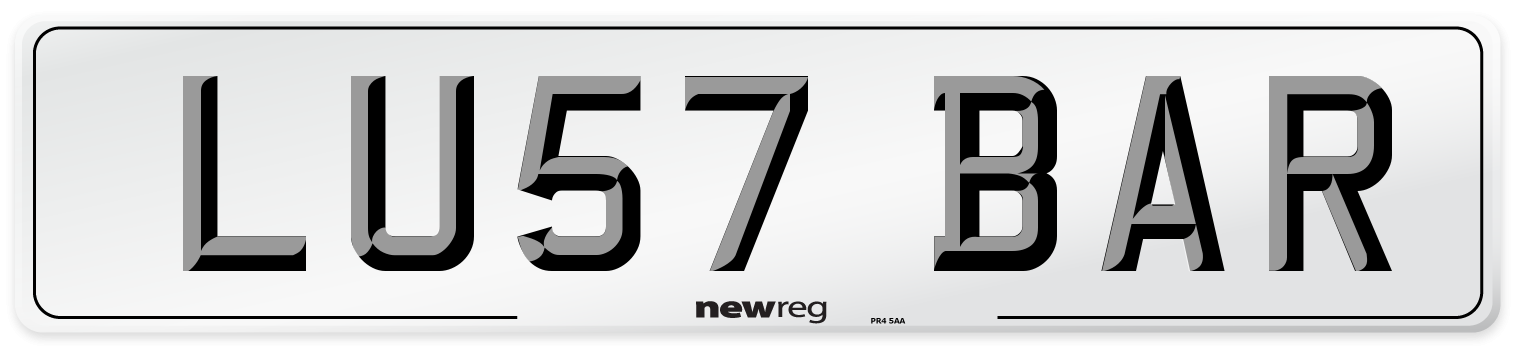 LU57 BAR Number Plate from New Reg